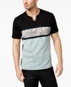 I.n.c. Men's Split-neck Colorblocked T-shirt, Created For Macy's