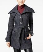 Bcx Juniors' Faux-leather-trim Fleece Coat