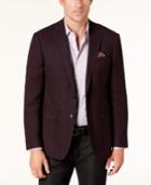 Tallia Orange Men's Slim-fit Dark Purple Soft Sport Coat