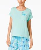 Hue Flamingo-pocket Top