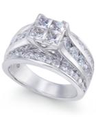 Diamond Quad Cluster Engagement Ring (3 Ct. T.w.) In 14k White Gold