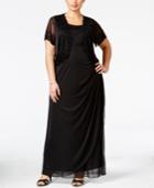 Msk Plus Size Gown And Beaded Jacket
