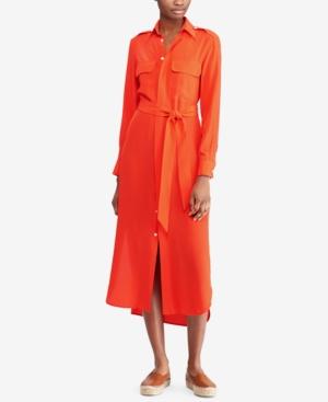 Polo Ralph Lauren Belted Silk Shirtdress