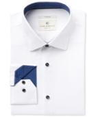 Con. Struct Men's Slim-fit Stretch White Twill Dress Shirt