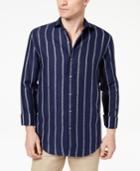 Tasso Elba Island Men's Boucle Stripe Shirt, Created For Macy's