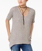 Bar Iii Short-sleeve Handkerchief-hem Sweater, Only At Macy's
