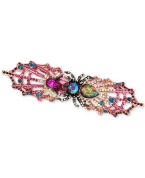 Betsey Johnson Two-tone Multi-stone Spider & Web Double Finger Ring