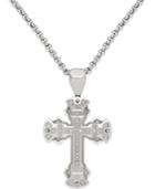 Men's Diamond Cross Pendant Necklace In Stainless Steel (1/10 Ct. T.w.)