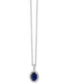 Effy Royale Bleu Sapphire (1 Ct. T.w.) And Diamond Accent Pendant Necklace In 14k White Gold, Created For Macy's