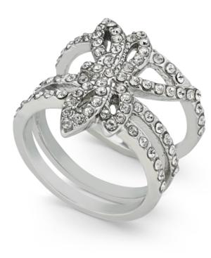 I.n.c. Woman Silver-tone Pave Dragonfly Statement Ring, Created For Macy's