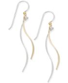 Jody Coyote Two-tone Linear Drop Earrings In Sterling Silver And 12k Gold-plating