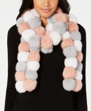 Marcus Adler Fur Pom Pom Scarf