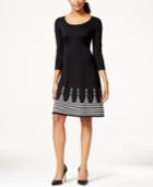 Nine West Placed-print Sweater Dress