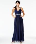 City Studios Juniors' Embellished Illusion Gown