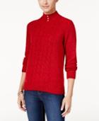 Karen Scott Petite Cable-knit Sweater, Only At Macy's