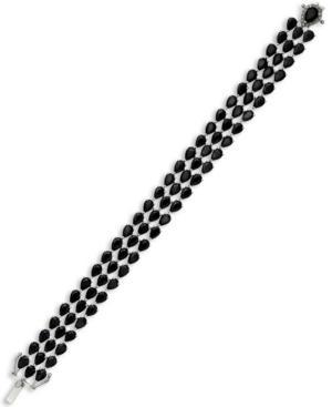 Black Sapphire Three-row Bracelet In Sterling Silver (43 Ct. T.w.)
