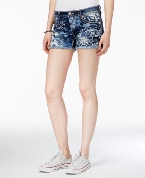 Miss Me Hawaiian Dream Floral-print Cutoff Shorts