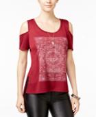 Jessica Simpson Lorani Cold-shoulder Graphic Top