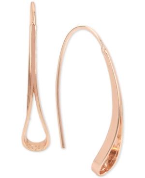 Hint Of Gold Looped Threader Earrings In Rose Gold-tone