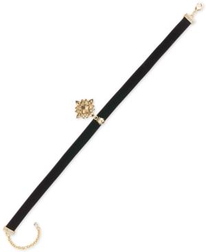 Carolee Gold-tone Crystal Pendant Choker Necklace