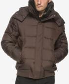 Marc New York Men's Kane Rockingham Puffer Bomber With Faux Fur Collar