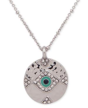 Lonna & Lilly Silver-tone Crystal Evil Eye Pendant Necklace, 28 + 3 Extender