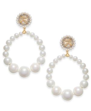 Kate Spade New York Gold-tone Imitation Pearl Drop Hoop Earrings