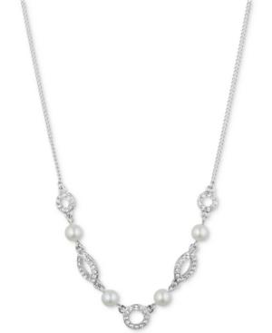 Givenchy Silver-tone Imitation Pearl And Pave Collar Necklace
