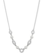 Givenchy Silver-tone Imitation Pearl And Pave Collar Necklace