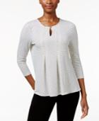 Charter Club Dot-print Pleated Top, Only At Macy's