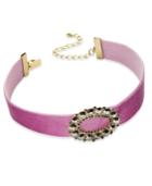 Inc International Concepts Gold-tone Crystal Oval Ribbon Choker Necklace, Created For Macy's