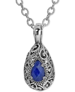 Carolyn Pollack Lapis Doublet Pendant Necklace (6 Ct. T.w.) In Sterling Silver