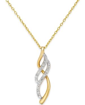 Diamond Swirl Pendant Necklace (1/10 Ct. T.w.) In 18k Gold Over Sterling Silver