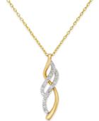 Diamond Swirl Pendant Necklace (1/10 Ct. T.w.) In 18k Gold Over Sterling Silver