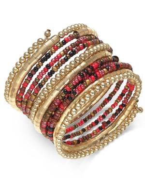 Thalia Sodi Gold-tone Red Coil Bracelet, Only At Macy's