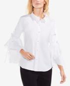 Vince Camuto Lace-up Ruffle-sleeve Blouse