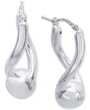 Giani Bernini Twisted Sculptural Hoop Earrings In Sterling Silver, Created For Macy's