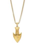 Degs & Sal Men's Arrowhead Pendant Necklace In 14k Gold-plated Sterling Silver