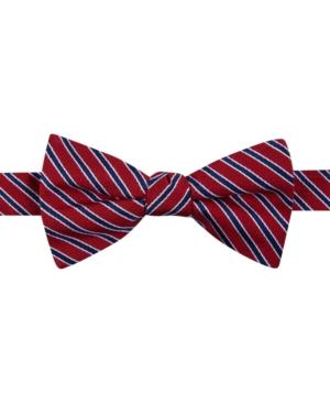 Tommy Hilfiger Men's Small Stripe Pre-tied Bow Tie