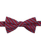 Tommy Hilfiger Men's Small Stripe Pre-tied Bow Tie