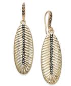 Inc International Concepts Gold-tone Pave Leaf Drop Earrings, Created For Macy's