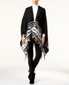 Vince Camuto Broken Lines Textured Poncho