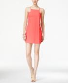 Bcbgeneration Square-neck Faux-wrap Shift Dress