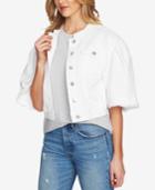 1.state Collarless Wide-sleeve Denim Jacket