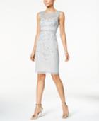 Adrianna Papell Sequined Mesh Sheath Dress