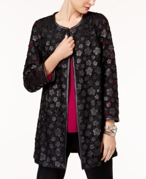 Alfani Faux-leather Lace Topper Jacket, Created For Macy's