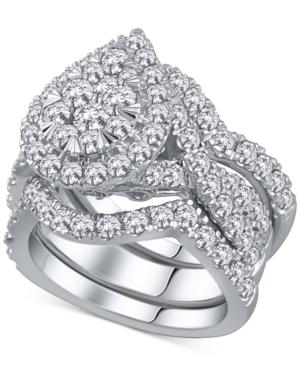 3-pc. Diamond Pear Cluster Bridal Set (2 Ct. T.w.) In 14k White Gold