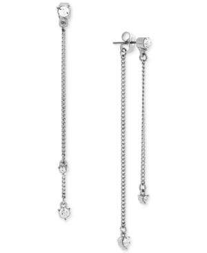 Bcbgeneration Silver-tone Linear Front And Back Earrings