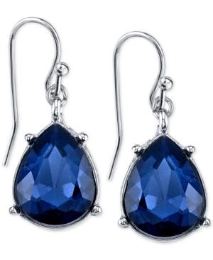 2028 Silver-tone Blue Stone Teardrop Drop Earrings, A Macy's Exclusive Style