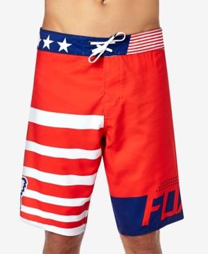 Fox Men's Red, White And True Stripe Boardshorts